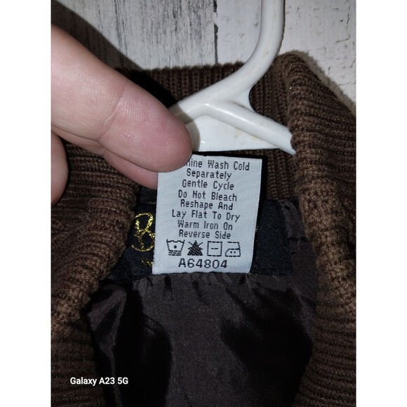 Bob Mackie Western Leather Jacket Women's S Brown Embroidered Artsy Knit Zip - Picture 5 of 6